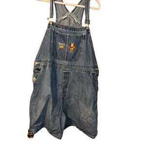 Vintage Disney Winnie the pooh tigger jean denim overalls shorts plus size 24